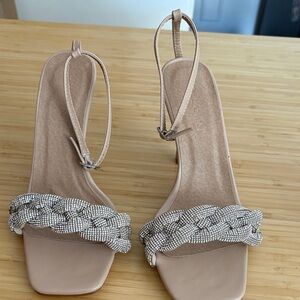 Blingy Beige Strappy Sandals